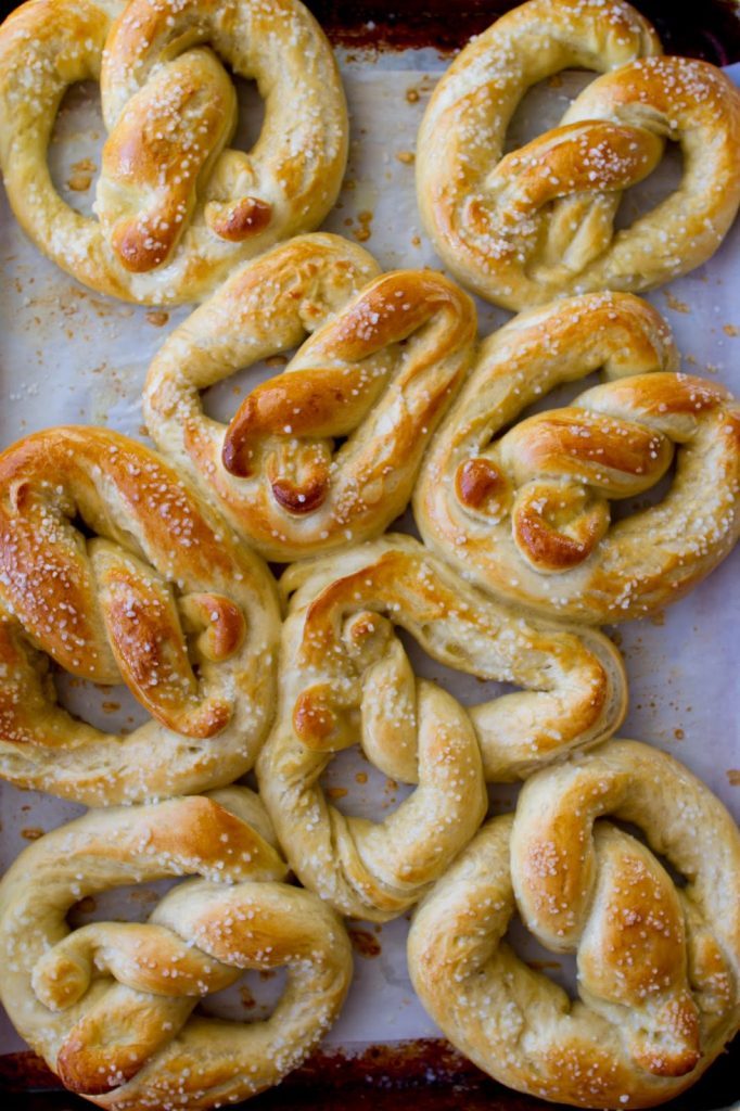 Soft and Chewy Salted Buttered Pretzels 