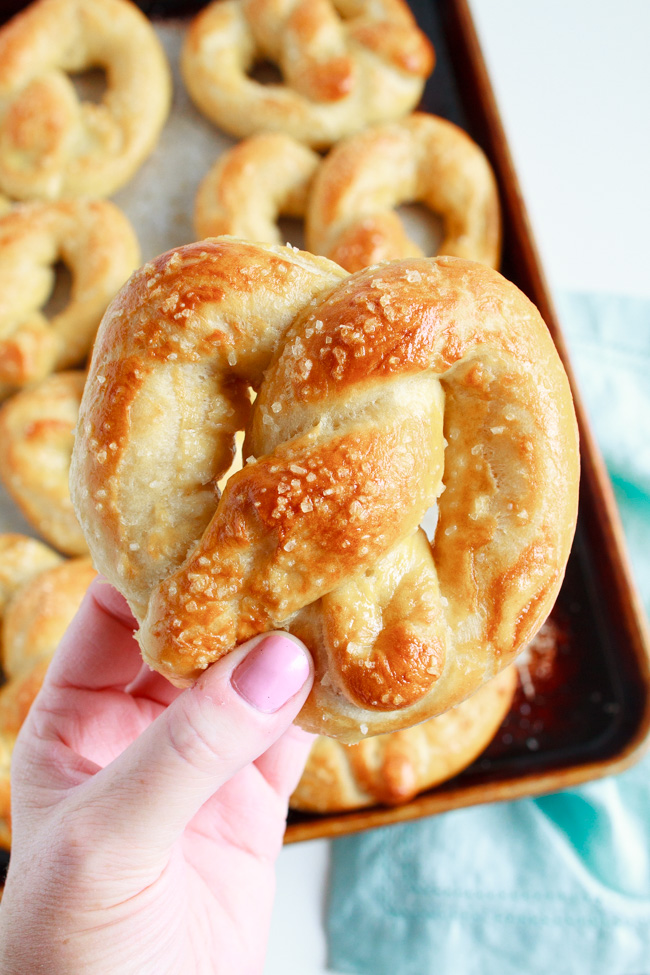 Soft and Chewy Salted Buttered Pretzels better than the mall version