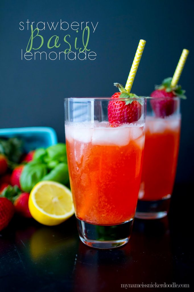 This Strawberry Basil Lemonade recipe is super easy and so quenching! The perfect sweet drink for spring and summer. | My Name Is Snickerdoodle This Strawberry Basil Lemonade recipe is super easy and so quenching! The perfect sweet drink for spring and summer. | My Name Is Snickerdoodle
