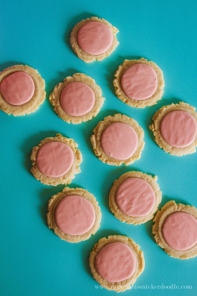 Enjoy these Swig Style Sugar Cookies with Pink Frosting from your own kitchen! Find the knock off recipe at My Name Is Snickerdoodle.com Enjoy these Swig Style Sugar Cookies with Pink Frosting from your own kitchen! Find the knock off recipe at My Name Is Snickerdoodle.com