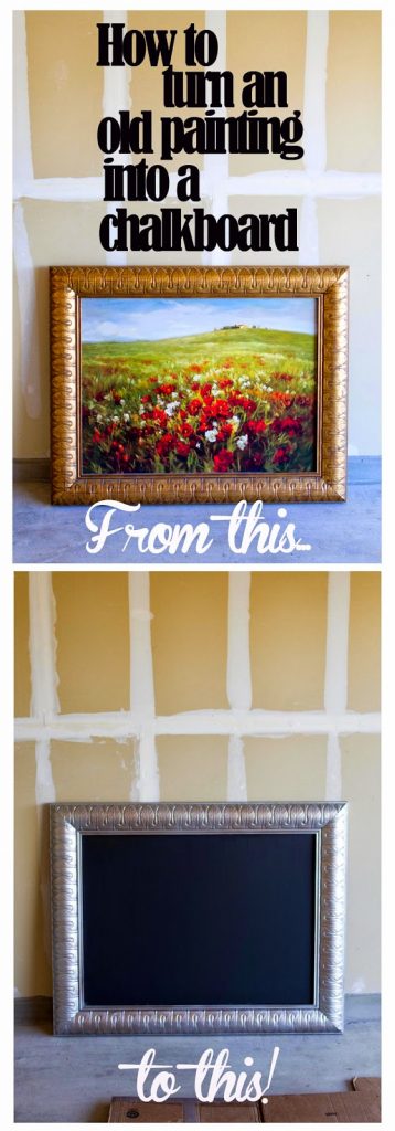 Use an old painting or thrift store find to make your own chalkboard! | My Name Is Snickerdoodle #chalboard #diy Use an old painting or thrift store find to make your own chalkboard! | My Name Is Snickerdoodle #chalboard #diy
