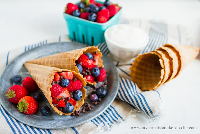 Easy and Sweet Summer Berry Cones. The perfect summer treat! | mynameissnickerdoodle.com Easy and Sweet Summer Berry Cones. The perfect summer treat! | mynameissnickerdoodle.com