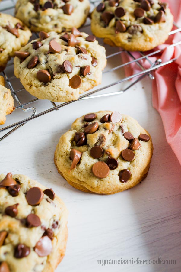 Best Recipe For Big and Chewy Chocolate Chip Cookies on a cooling rack