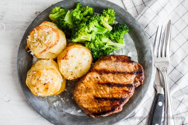 Grilled Garlic Balsamic Pork Chops - My Name Is Snickerdoodle