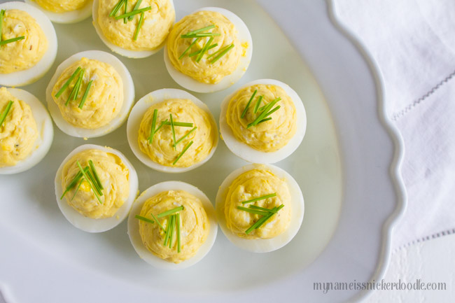 Deviled Eggs are a classic side for any holiday feast!  |  mynameissnickerdoodle.com