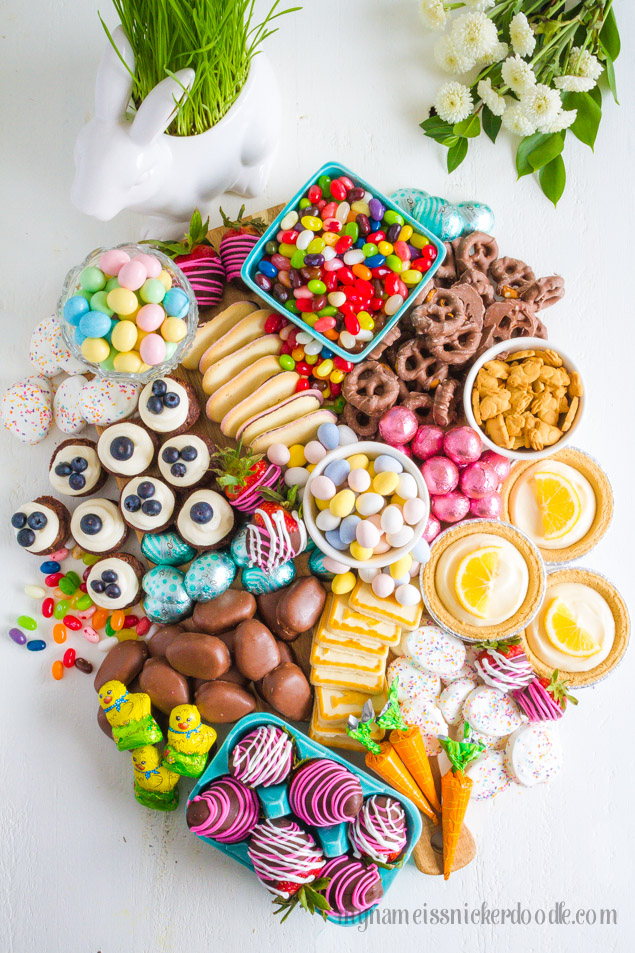 Easter Dessert Candy Board a perfect dessert buffet for the holiday!