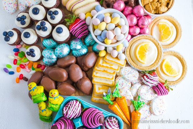 Easter Candy Snack Board a perfect dessert buffet for the holiday!