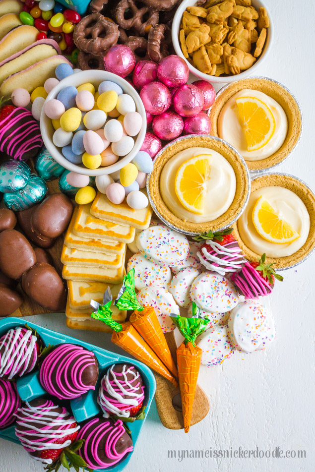 Easter Candy Snack Board a perfect dessert buffet for the holiday!