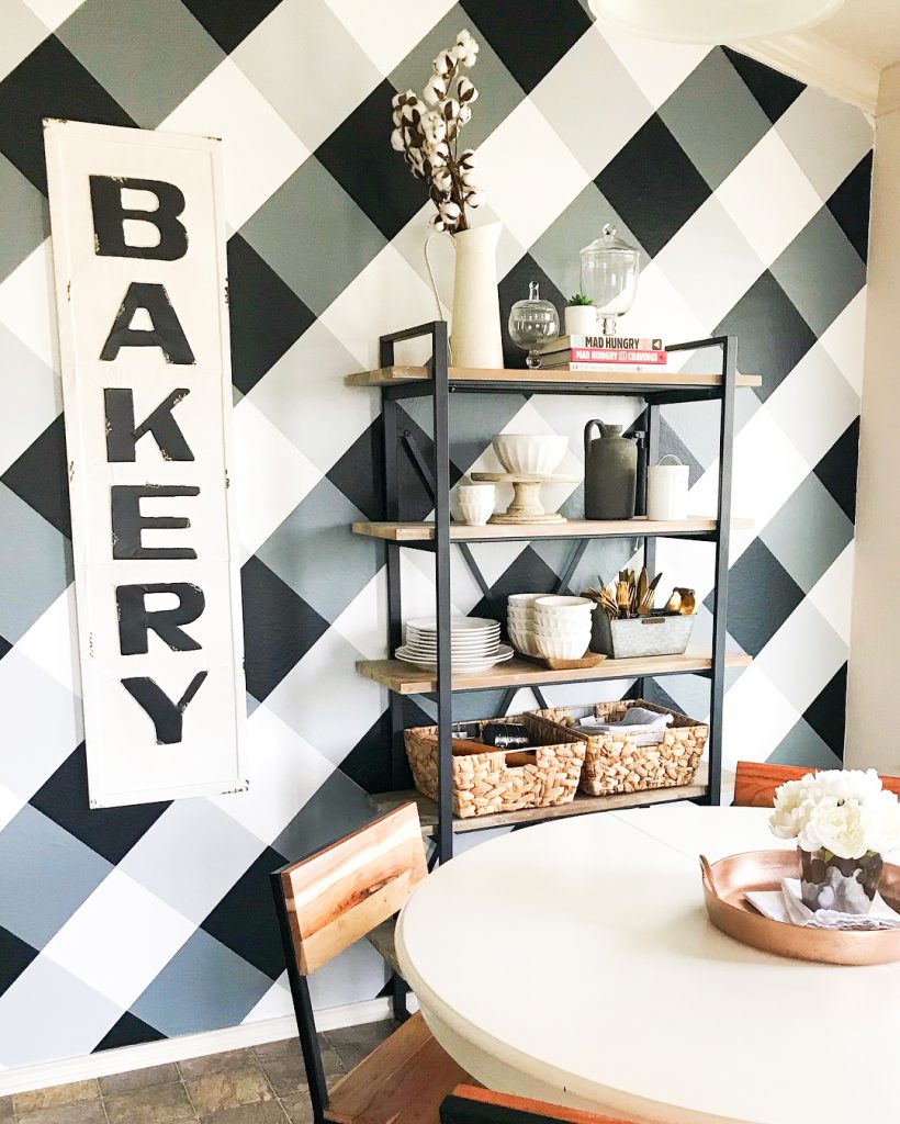 Kitchen Makeover Buffalo Check Wall - My Name Is Snickerdoodle