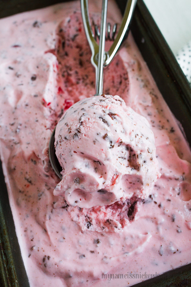 Homemade Cherry Chocolate Chip Ice Cream Recipe | Easy