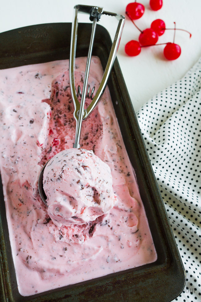 Best Recipe for Homemade Cherry Chocolate Chip Ice Cream | Easy | Summer | Simple