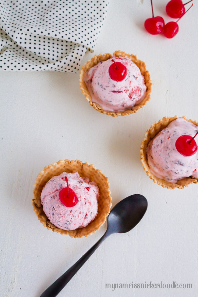 Homemade Cherry Chocolate Chip Ice Cream Recipe | Easy | Summer / Simple