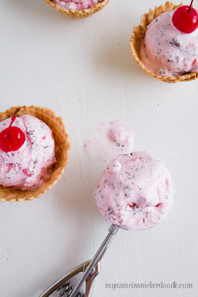 Homemade Cherry Chocolate Chip Ice Cream Recipe | Easy | Summer / Simple