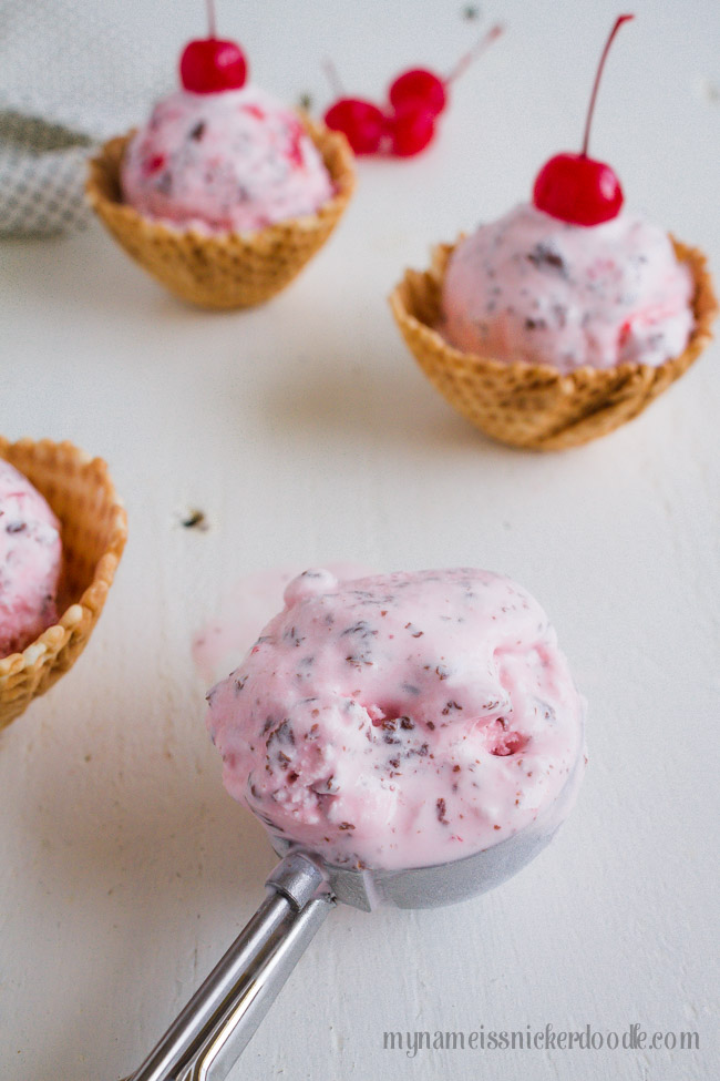Homemade Cherry Chocolate Chip Ice Cream Recipe | Easy | Summer / Simple