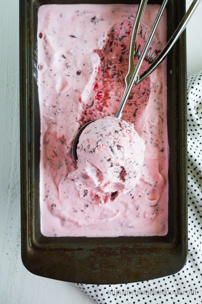 Homemade Cherry Chocolate Chip Ice Cream Recipe | Easy | Summer