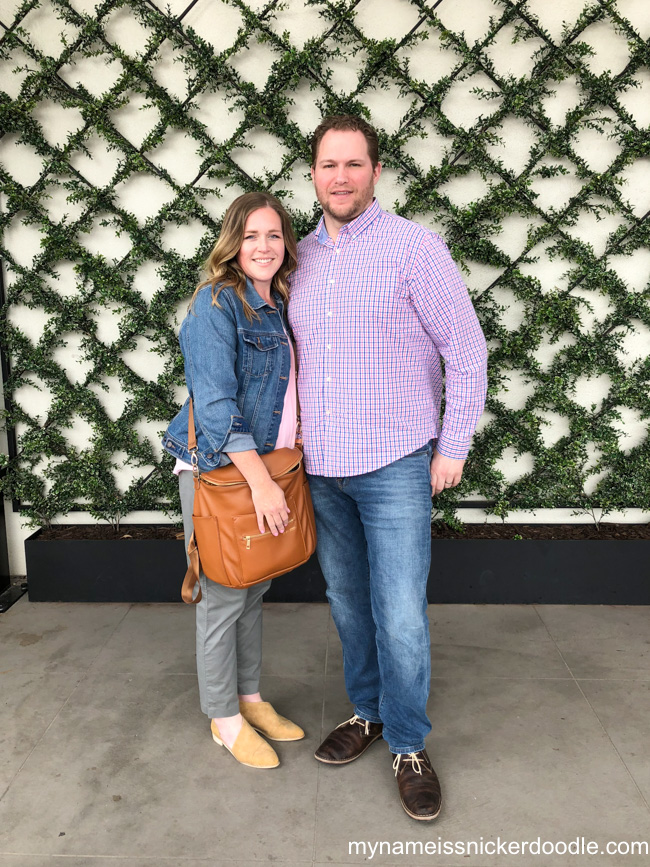 Blogger in Front of Magnolia Table Take Away Vine Wall