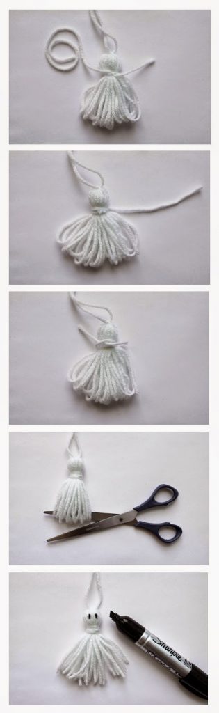 Halloween Ghost Tassels Easy To Make Holiday Decoration Project