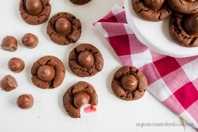 Cherry Cordial Chocolate Cookies made with a classic Christmas candy. A perfect treat. 