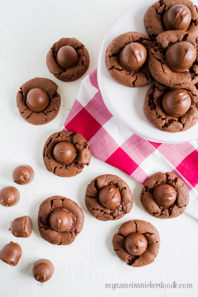 Cherry Cordial Chocolate Cookies made with a classic Christmas candy.