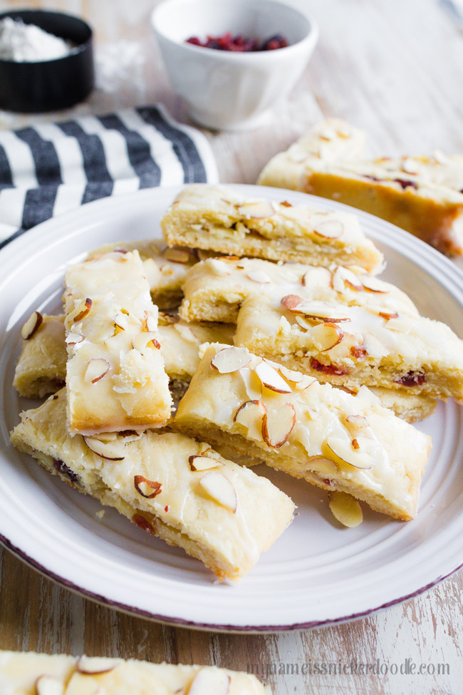 Cranberry Almond Cookies With A Sugar Glaze