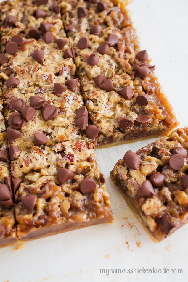 Chocolate Pecan Pie Bars Recipe With Shortbread Crust