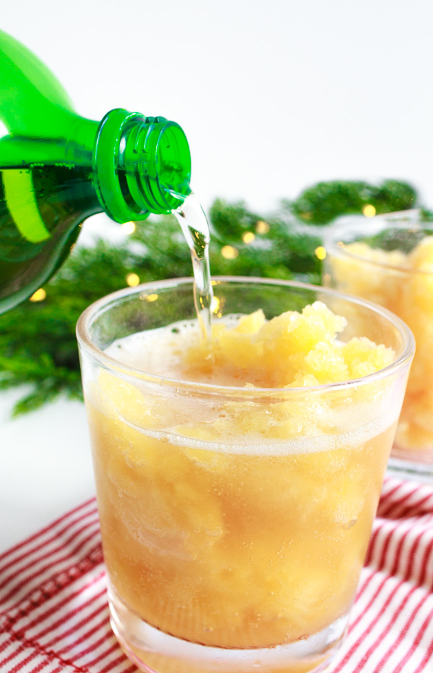 Fill cups full with slush and top with ginger ale. Christmas Punch is slushy, sweet and sparkly an easy holiday recipe.