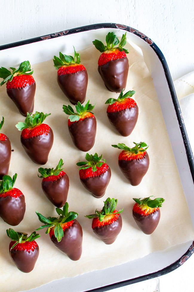 Chocolate Covered Strawberries on a large tray