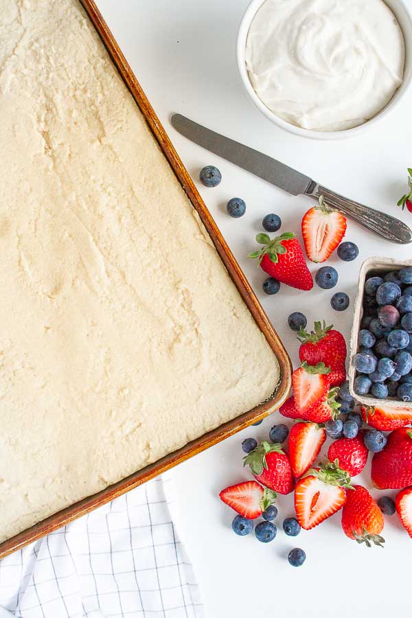 Sugar Cookie Crust in a cookie sheet.