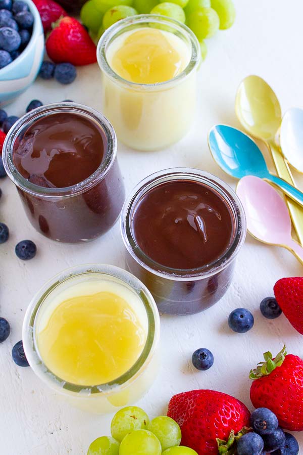 Betty Crocker Chilled Treats on a white table with fruit.