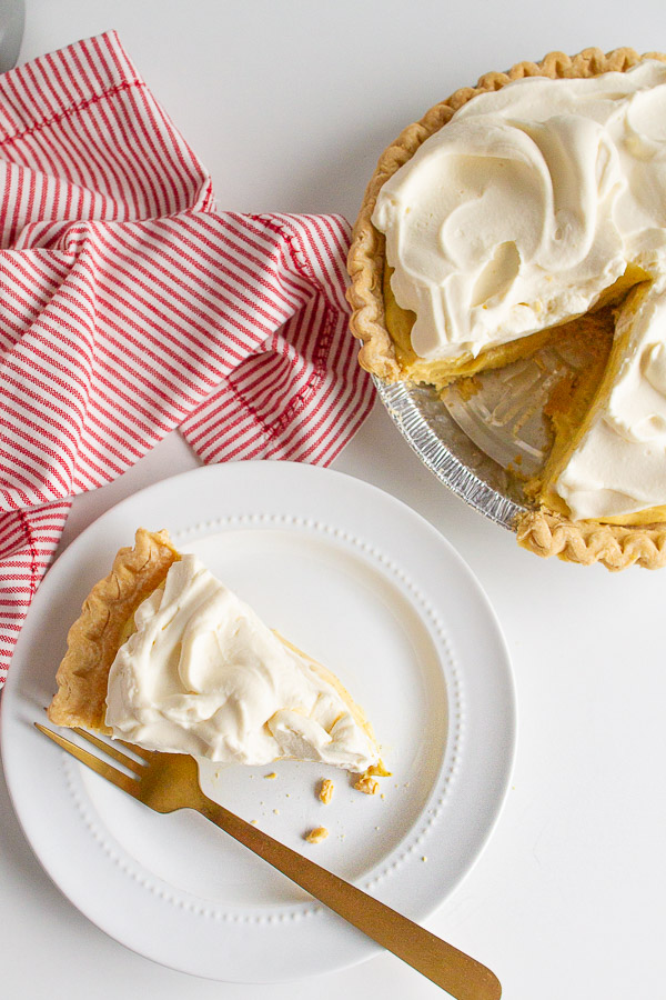 Holiday Eggnog Pie is the perfect no bake dessert for the holidays!