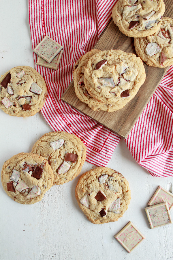 Chocolate Peppermint Bark Christmas Cookies