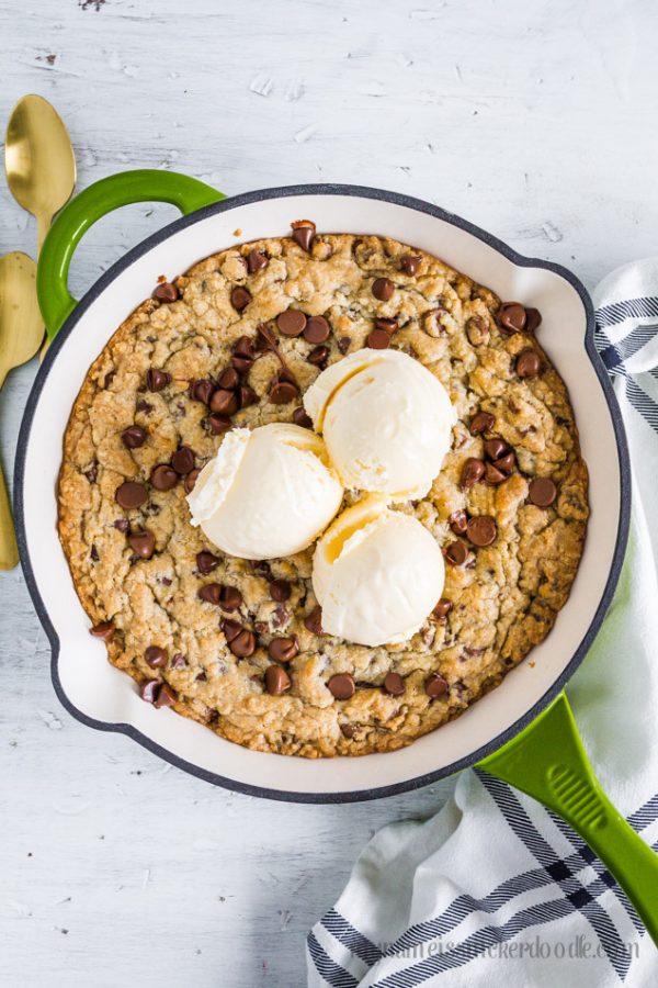 Chocolate Chip Cookie Skillet | Recipe by My Name Is Snickerdoodle