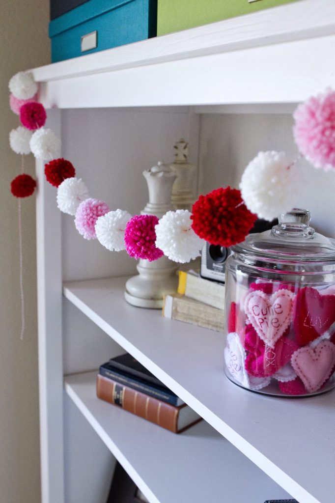 Valentine Yarn Pom Pom Garland