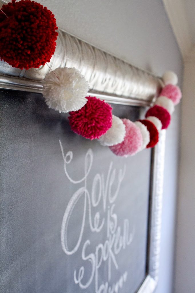 Valentine Yarn Pom Pom Garland