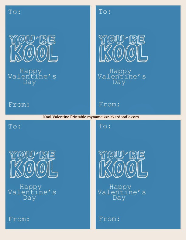 A free printable paired perfectly with an individual Kool-aid packet.  Great for a kids Valentine's Day school class party