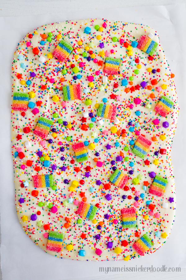 Rainbow candy bark recipe