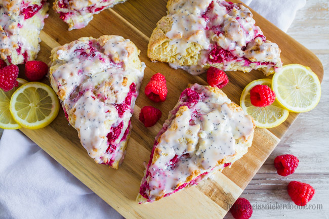 A perfect scone recipe with lemons and raspberries.  