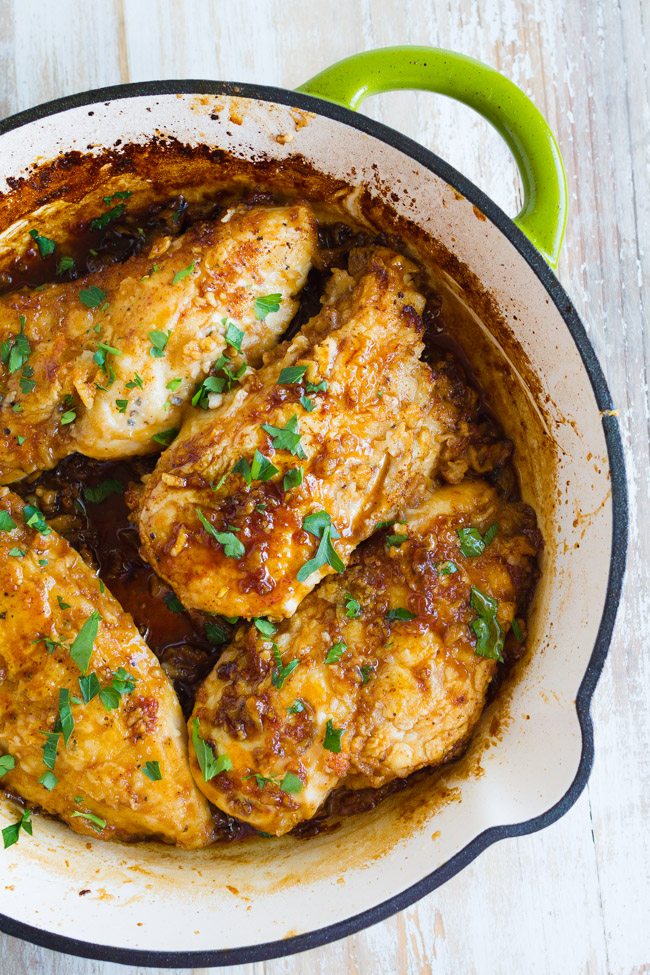 Honey Garlic Chicken Recipe coated in a delicious sweet and savory sauce.