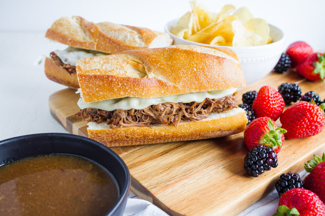 Easy French Dip Sandwiches made in the crock pot.