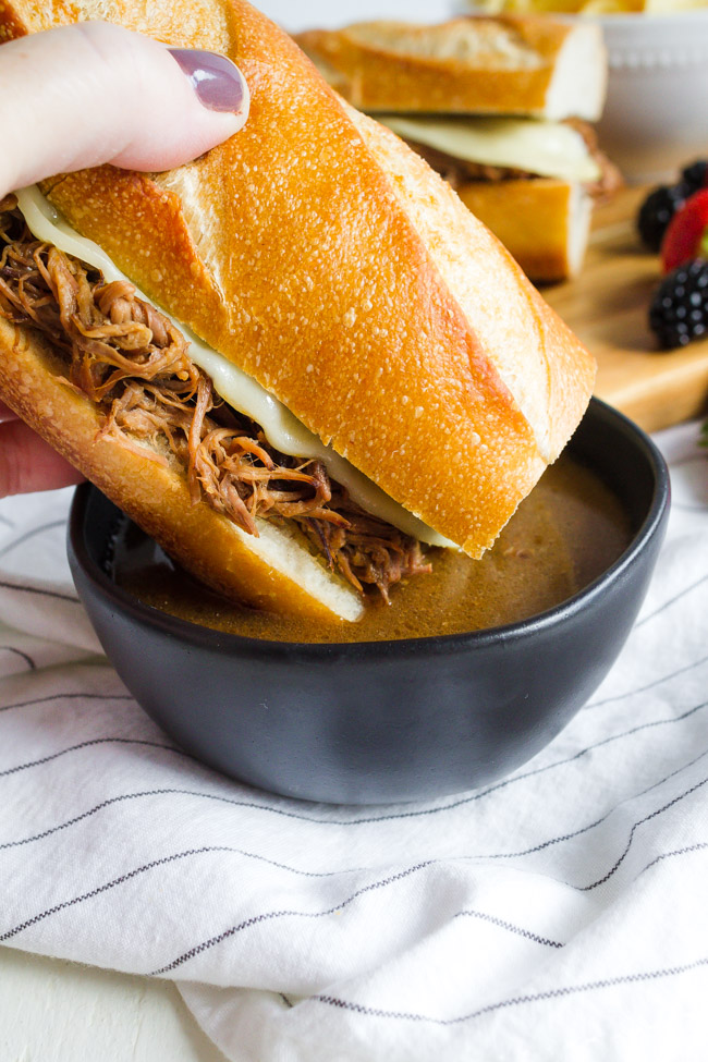 Easy French Dip Sandwiches made in the slow cooker.