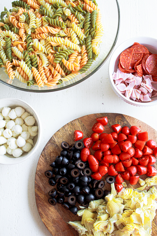 Ingredients for Italian Pasta Salad