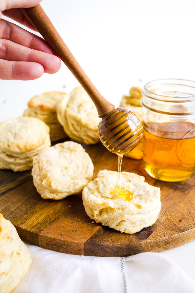 Homemade Buttermilk Biscuits are super flaky and delish!