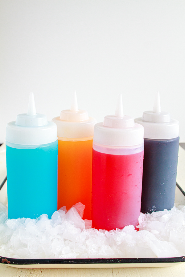 Easy homemade sno cone syrup in different flavors