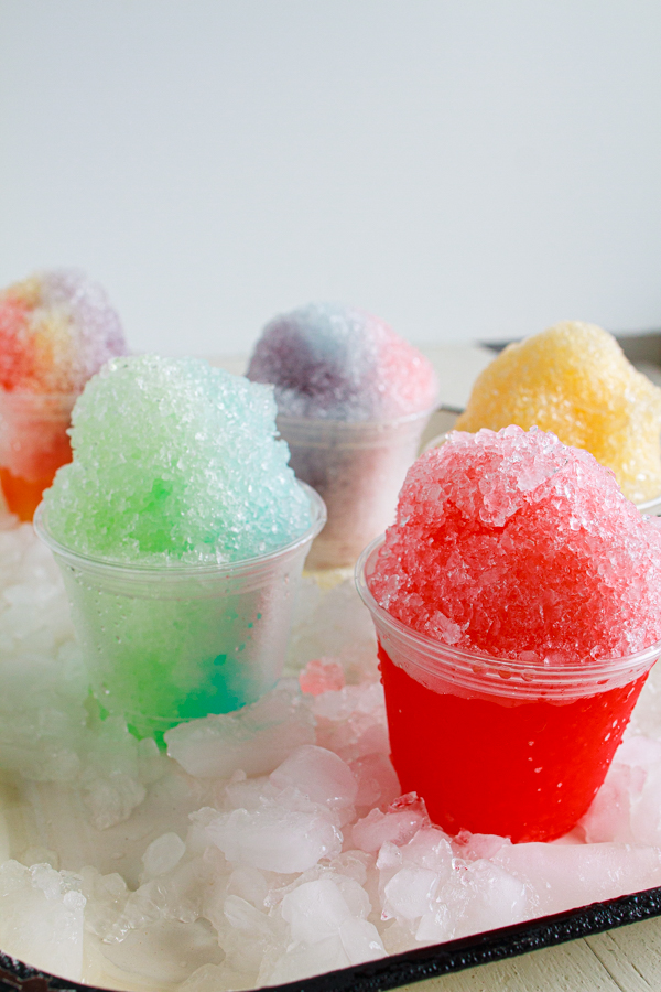 Homemade Sno Cone Syrup in lots of different flavors