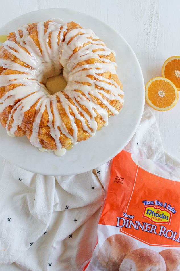 Chocolate Orange Pull-Apart Bread made with Rhodes Rolls