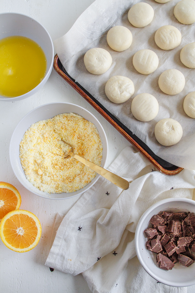 Ingredients for Chocolate Orange Pull-Apart Bread recipe