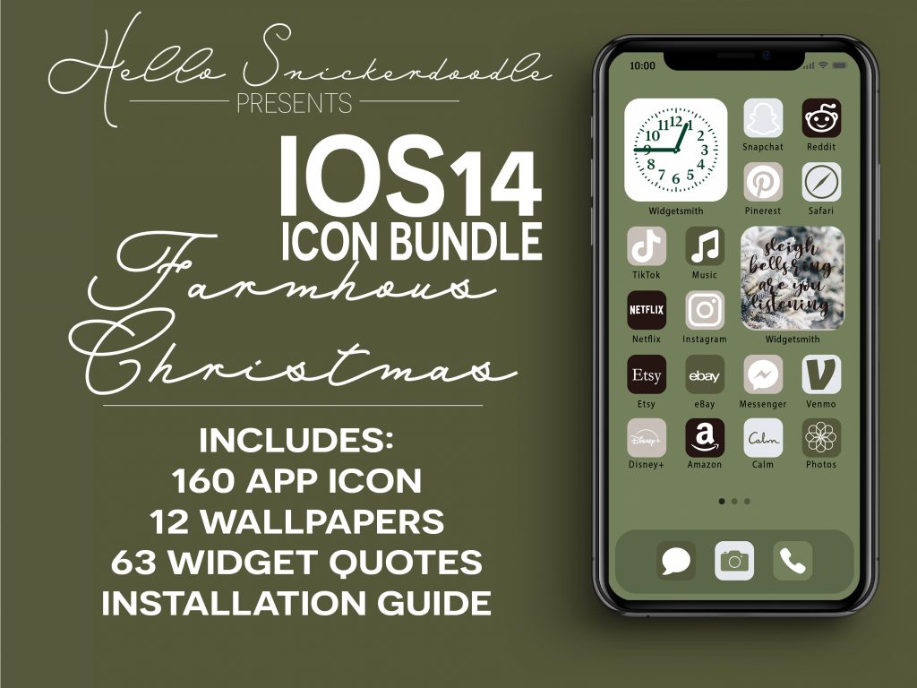 Farmhouse Christmas IOS App iPhone Icon Bundles