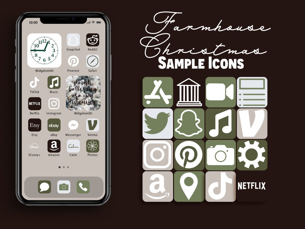 Farmhouse Christmas IOS App iPhone Icon Bundles