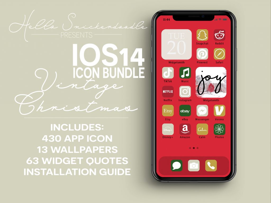 Vintage Christmas IOS App iPhone Icon Bundles