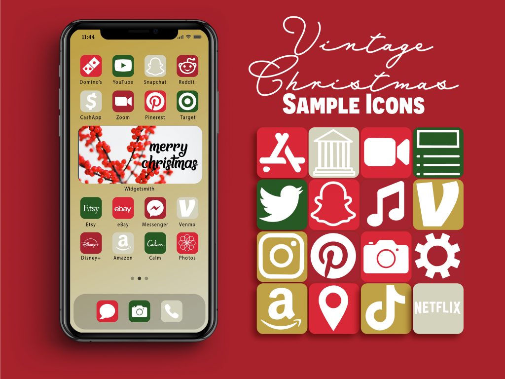 Vintage Christmas IOS App iPhone Icon Bundles